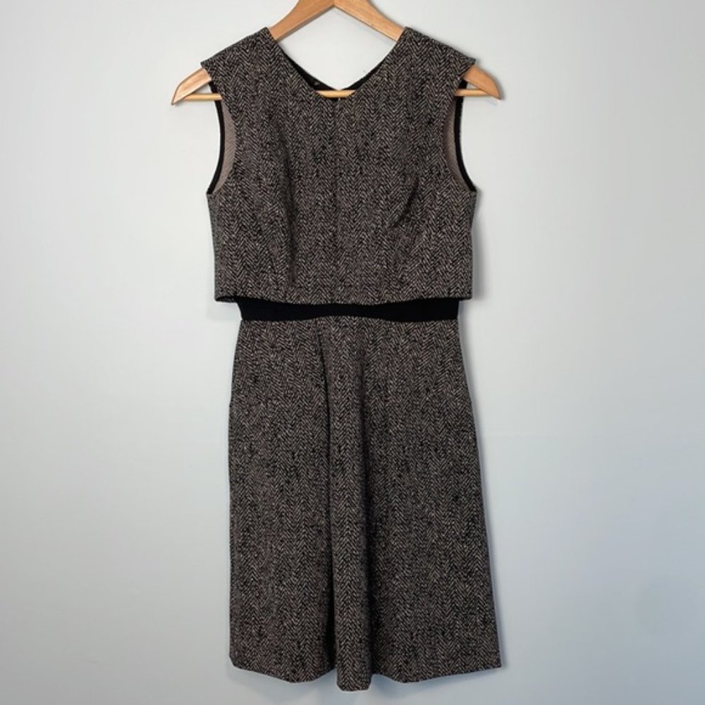 Rebecca Taylor Techy Herringbone Double-Layer Dress Size 0 - Picture 3 of 11